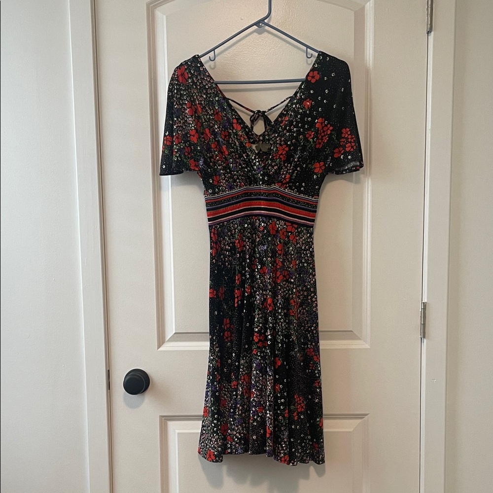 Elegant Multicolor Floral Midi Dress